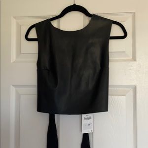Zara Leather Tie Back Crop